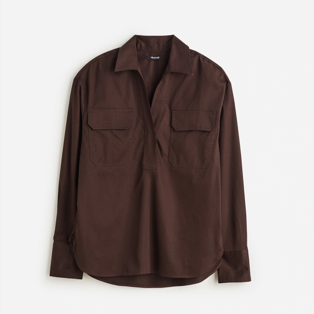 NWT Madewell Utility Long-Sleeve Popover Shirt